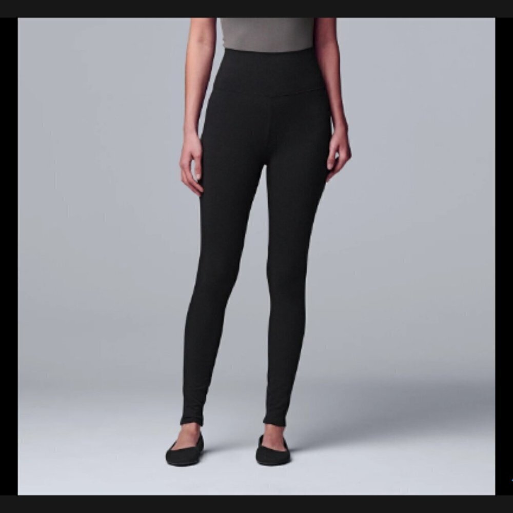 Simply Vera Vera Wang Side Stretch No-See Black Leggings
